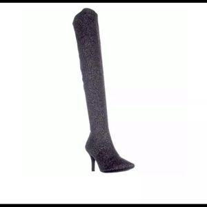 INC Pewter fabric pointed boots Sz 6 💕